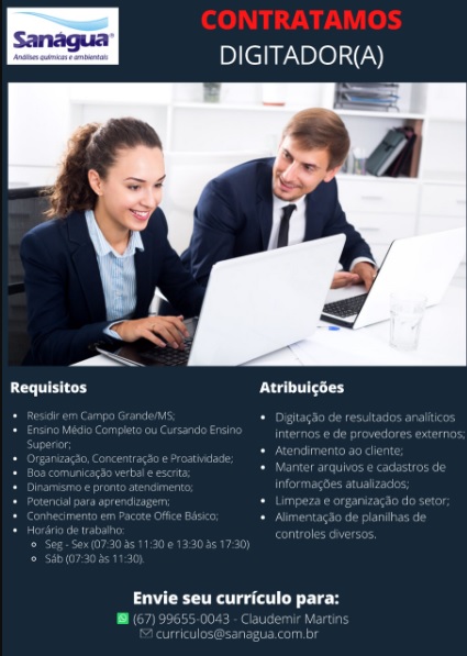 VAGAS DE EMPREGO DIGITADOR