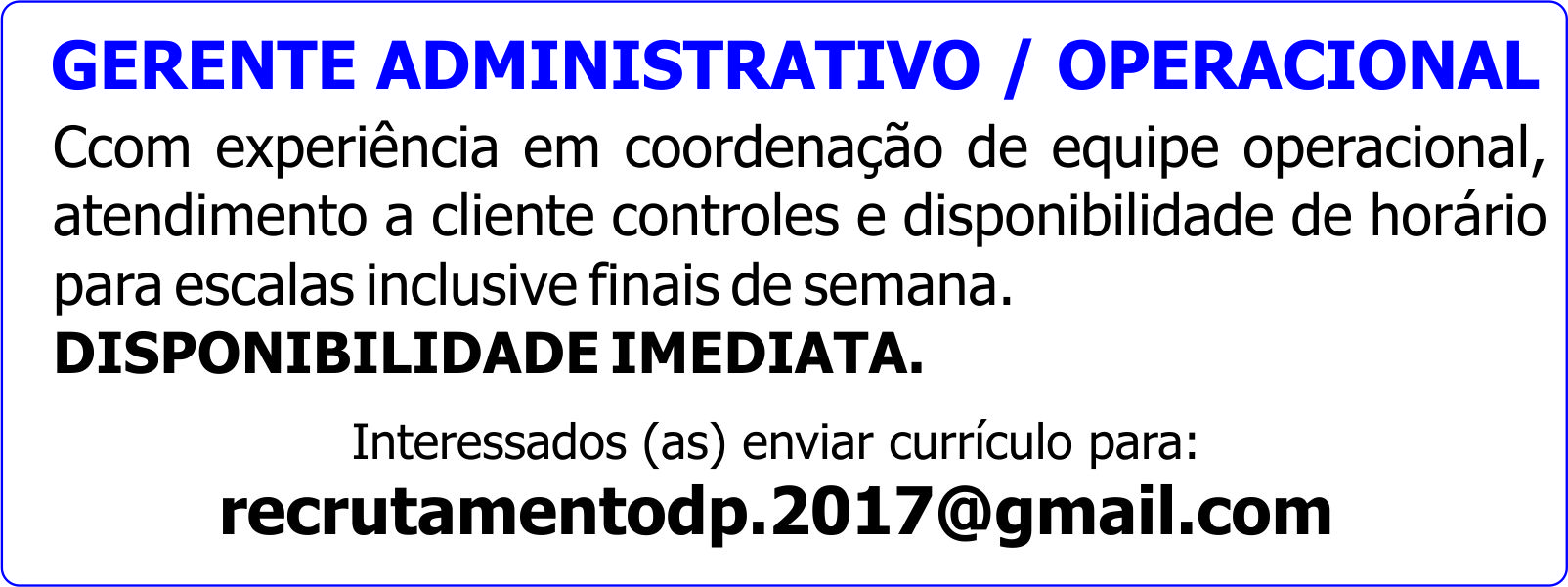 Jornal Meu Emprego Ms Vaga Gerente Administrativo Operacional 2001