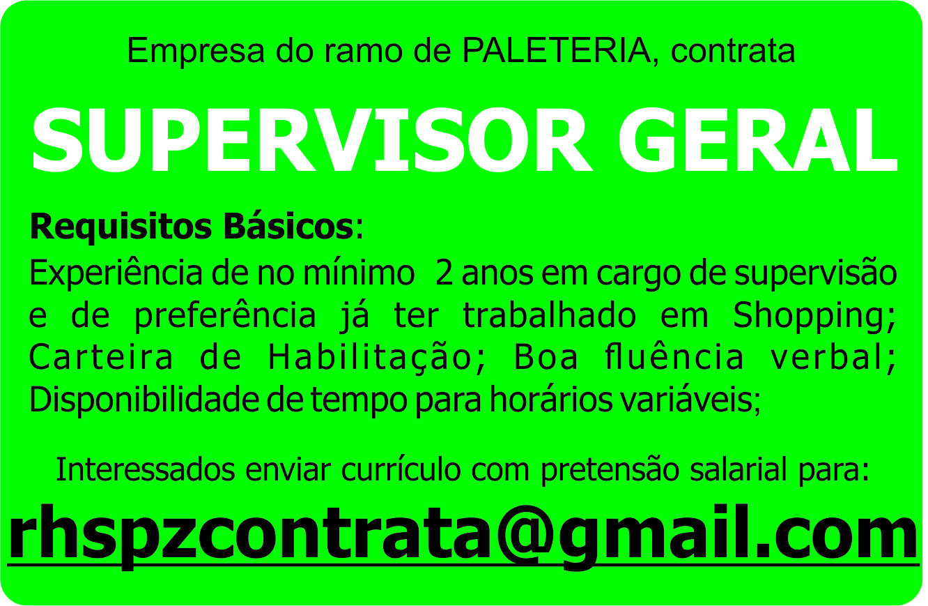 Jornal Meu Emprego Ms Vaga Supervisor Geral 3122